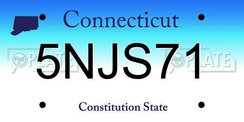 5NJS71 Connecticut License Plate