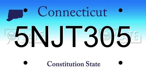 5NJT305 Connecticut License Plate
