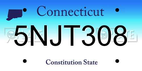 5NJT308 Connecticut License Plate