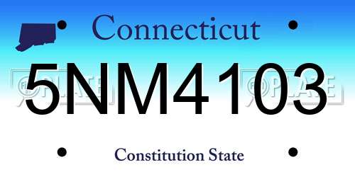 5NM4103 Connecticut License Plate