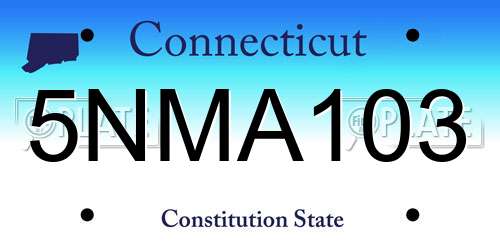 5NMA103 Connecticut License Plate