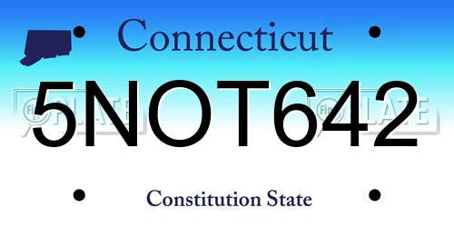 5NOT642 Connecticut License Plate