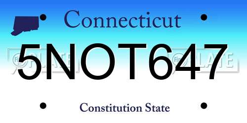 5NOT647 Connecticut License Plate