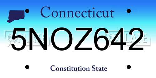 5NOZ642 Connecticut License Plate