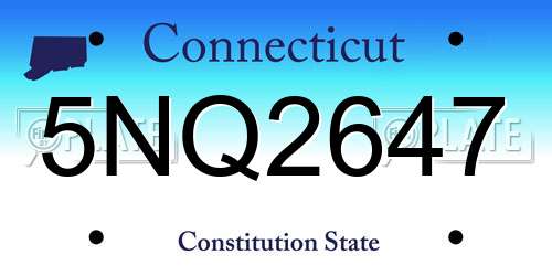 5NQ2647 Connecticut License Plate