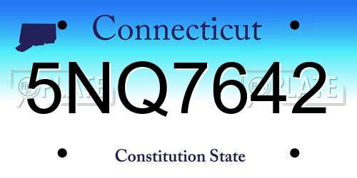 5NQ7642 Connecticut License Plate
