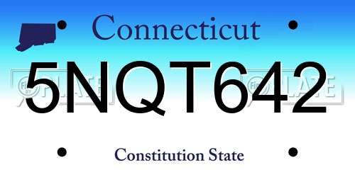 5NQT642 Connecticut License Plate