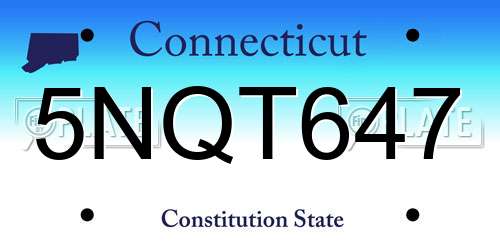5NQT647 Connecticut License Plate