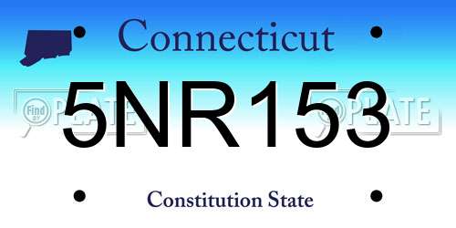 5NR153 Connecticut License Plate