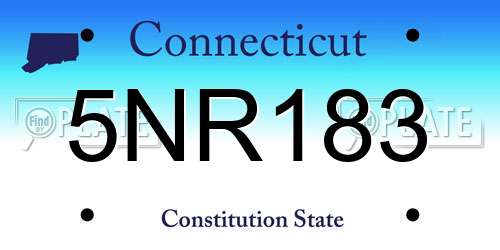 5NR183 Connecticut License Plate
