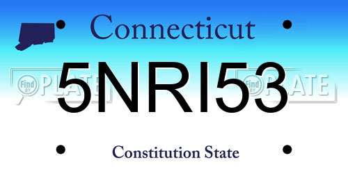5NRI53 Connecticut License Plate