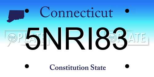5NRI83 Connecticut License Plate
