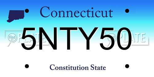 5NTY50 Connecticut License Plate