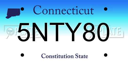 5NTY80 Connecticut License Plate