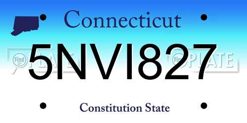 5NVI827 Connecticut License Plate