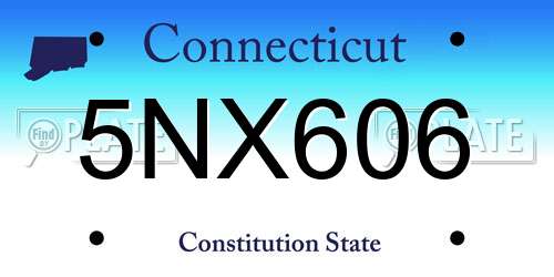 5NX606 Connecticut License Plate