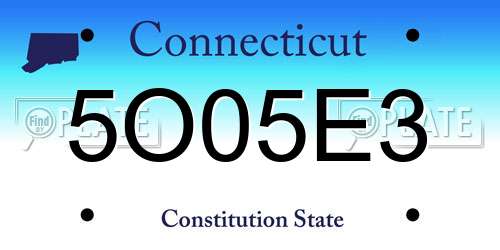 5O05E3 Connecticut License Plate