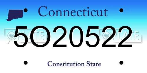 5O20522 Connecticut License Plate