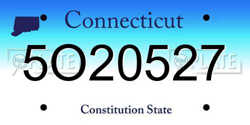 5O20527 Connecticut License Plate