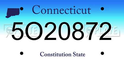 5O20872 Connecticut License Plate