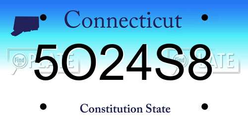 5O24S8 Connecticut License Plate