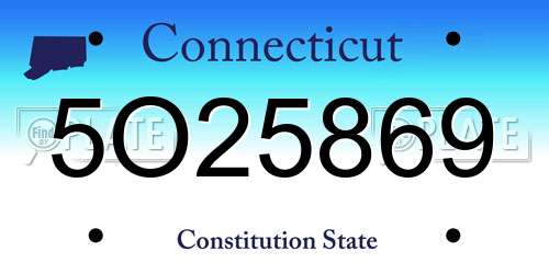 5O25869 Connecticut License Plate