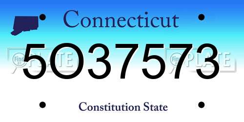 5O37573 Connecticut License Plate