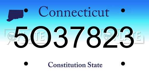 5O37823 Connecticut License Plate