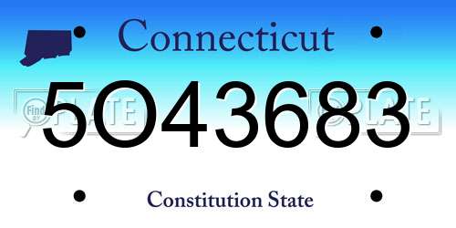 5O43683 Connecticut License Plate