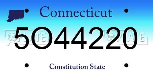 5O44220 Connecticut License Plate