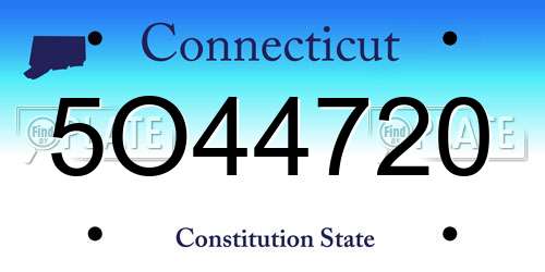 5O44720 Connecticut License Plate