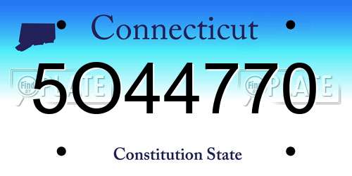 5O44770 Connecticut License Plate