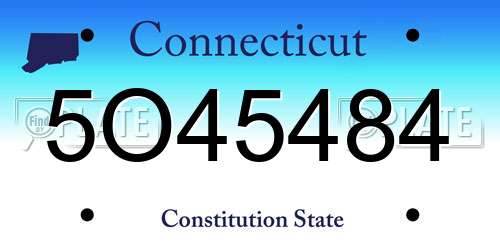 5O45484 Connecticut License Plate