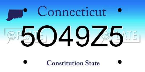 5O49Z5 Connecticut License Plate