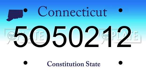 5O50212 Connecticut License Plate