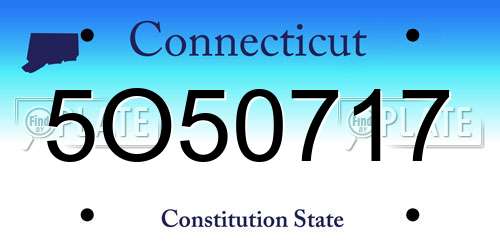 5O50717 Connecticut License Plate