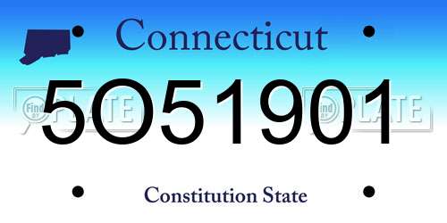 5O51901 Connecticut License Plate