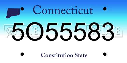 5O55583 Connecticut License Plate