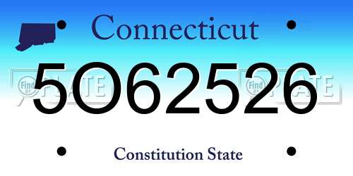 5O62526 Connecticut License Plate