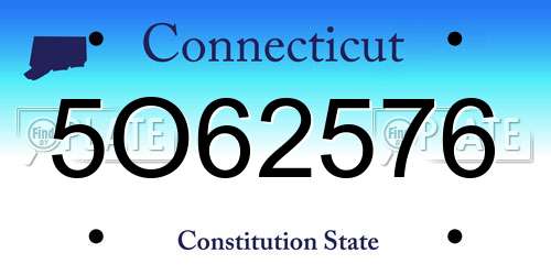 5O62576 Connecticut License Plate