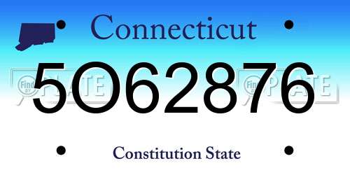 5O62876 Connecticut License Plate