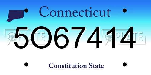 5O67414 Connecticut License Plate
