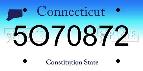 5O70872 Connecticut License Plate