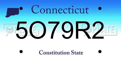 5O79R2 Connecticut License Plate