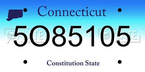 5O85105 Connecticut License Plate