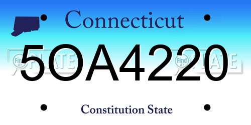 5OA4220 Connecticut License Plate