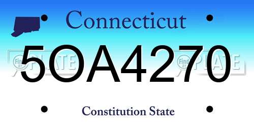 5OA4270 Connecticut License Plate