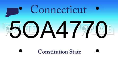 5OA4770 Connecticut License Plate