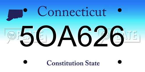 5OA626 Connecticut License Plate