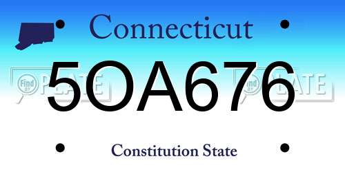 5OA676 Connecticut License Plate